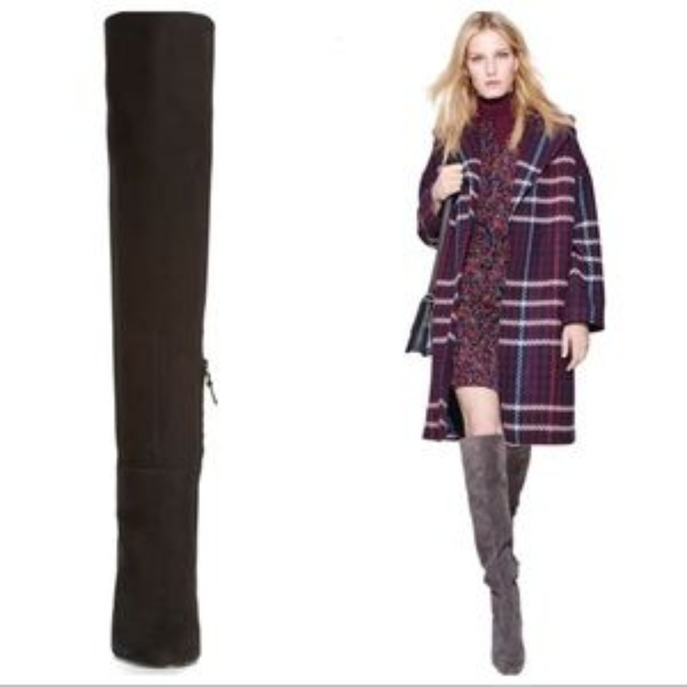 Halogen Noble Suede Over The Knee Boots in Black